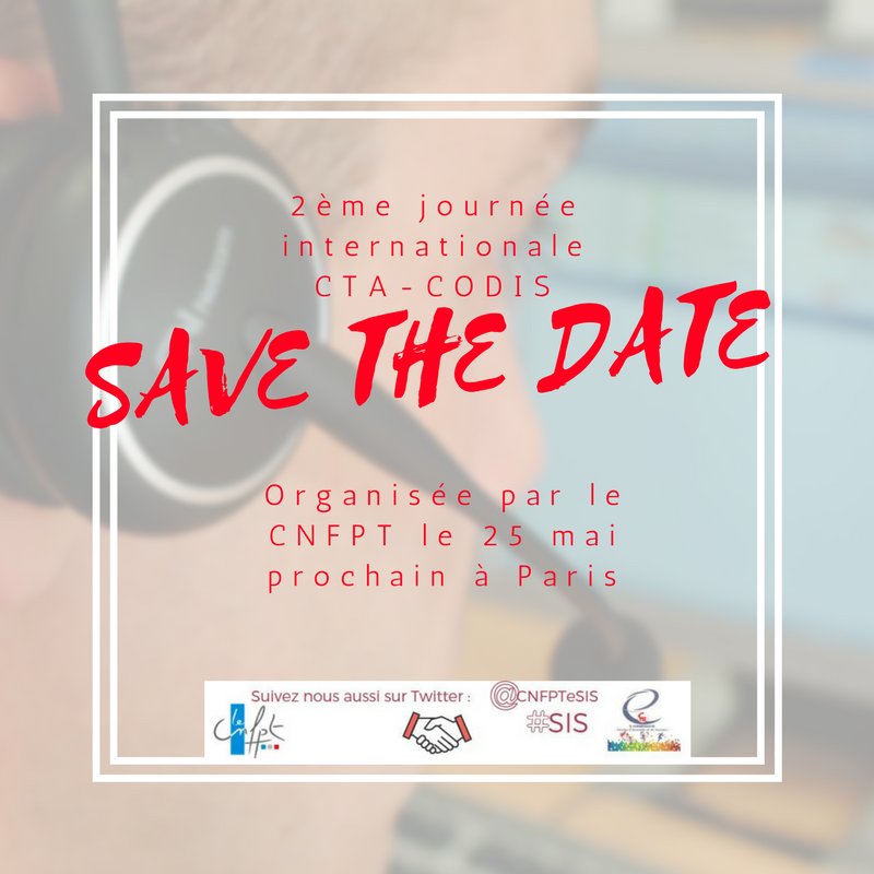 #SaveTheDate 25 Mai prochain aura lieu à #Paris la 2° journée nationale #CTACODIS en présence de <a href="/SecCivileFrance/">Sécurité Civile</a>. Le #CNFPT a souhaité aborder l'évolution des plateformes ops ainsi que l'environnement dans lequel évoluent les CTA-CODIS des Services d'Incendie et de Secours #SIS