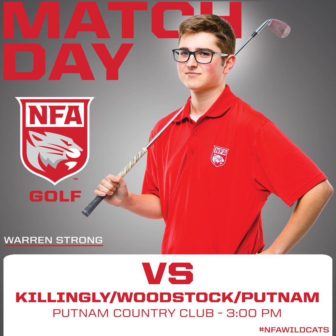 nfaschool's tweet photo. IT'S MATCH DAY! Wildcats vs. Killingly/Woodstock/Putnam - 3 p.m. - Putnam Country Club. #nfawildcats #ctgolf https://t.co/3LFu0YCDGt