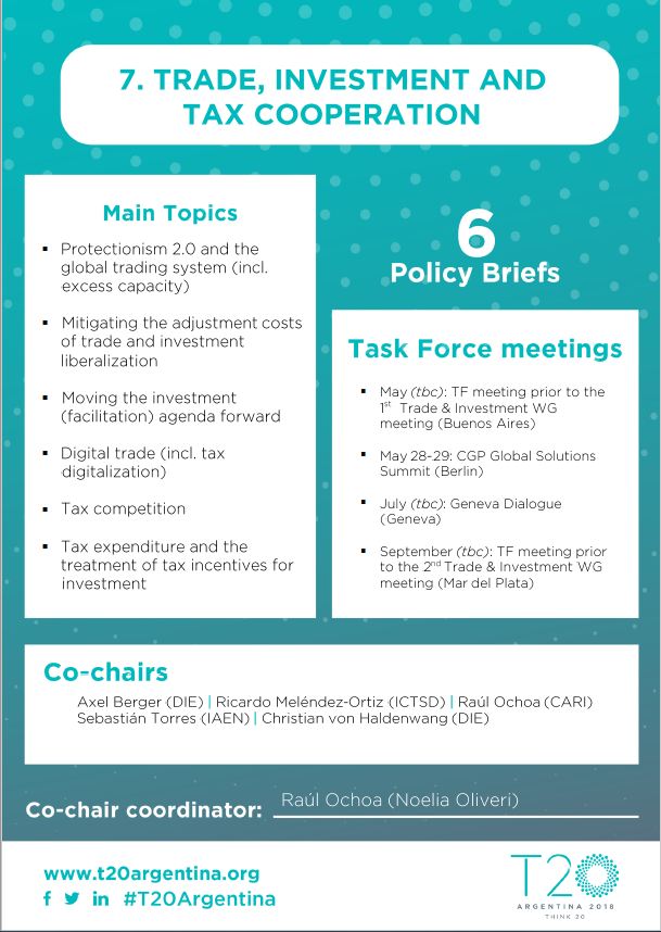 T20org's tweet photo. The ten @T20Solutions Task Forces have now defined their Program of Work. This includes information on the main topics, the meeting agenda and the number of policy briefs they will produce. https://t.co/Rh4A9OmLur #T20Argentina https://t.co/VShUS9FV5M