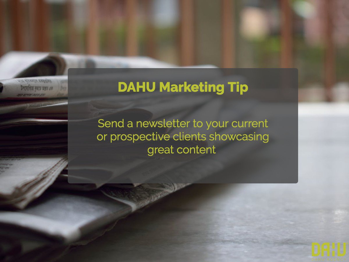 DAHUagency's tweet photo. Automated newsletters are a simple way to repurpose the content you've already created! #AdaptiveMarketing #SimpleMarketing #Marketing https://t.co/tntPZcOh6B
