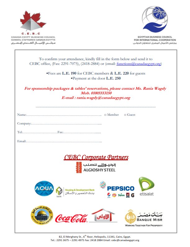 Canada Egypt Business council tweet media