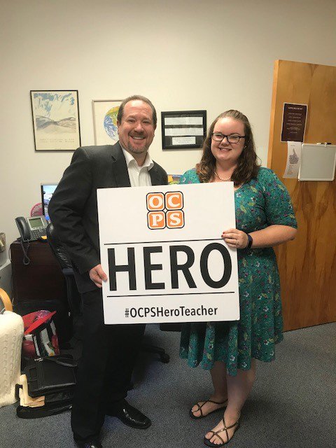 Congratulations to our OCPS Hero for ESTEEM Academy,  Ms. Megan Sellinger.  Thank you for all your support for our students, staff, and teachers.