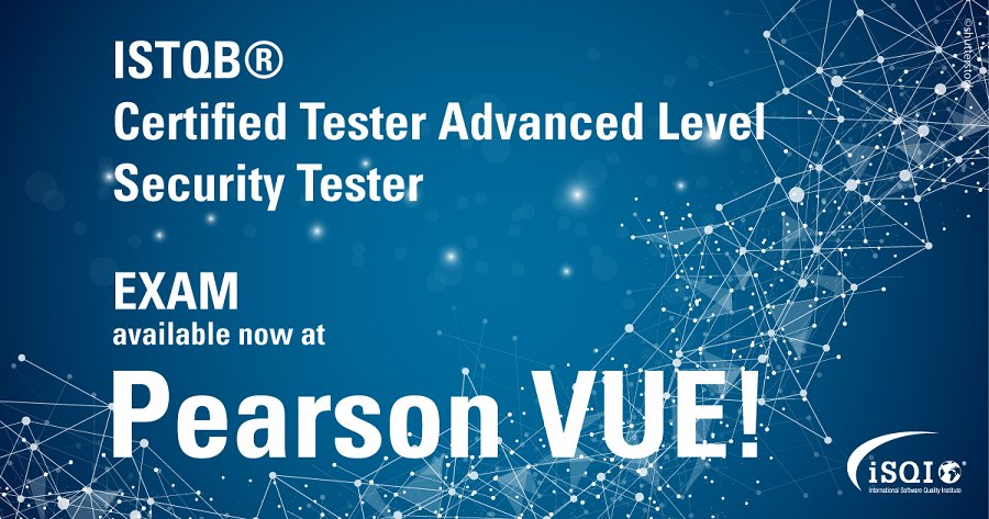 iSQICert's tweet photo. Now available: @ISTQBORG Certified Tester Advanced Level #SecurityTester exam from #iSQI on @PearsonVUE!
Go to https://t.co/k7KHh51DpY, create your account and select the #Security exam! Contact us for special offers on multiple vouchers!
#ISTQB #CertifyingPeople https://t.co/aeEeN0yagz
