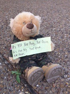 Stand_For_L1fe's tweet photo. "It’s not your body and your choice it is their body and your choice"
This is our pint sized protest #prolife #bear #endabortion #standforlife https://t.co/aIzbvHZs4q