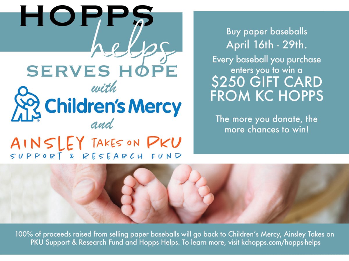 BarleysOP's tweet image. Paper baseballs sold at Barley's Kitchen + Tap between April 16-29 will benefit Ainsley Takes On PKU Support &amp;amp; Research and Hopps Helps charitable organizations! ⚾🙏 Follow the link below to learn more.
#KansasCity #BarleysKitchen
pitchengine.com/kchopps/9999/1…