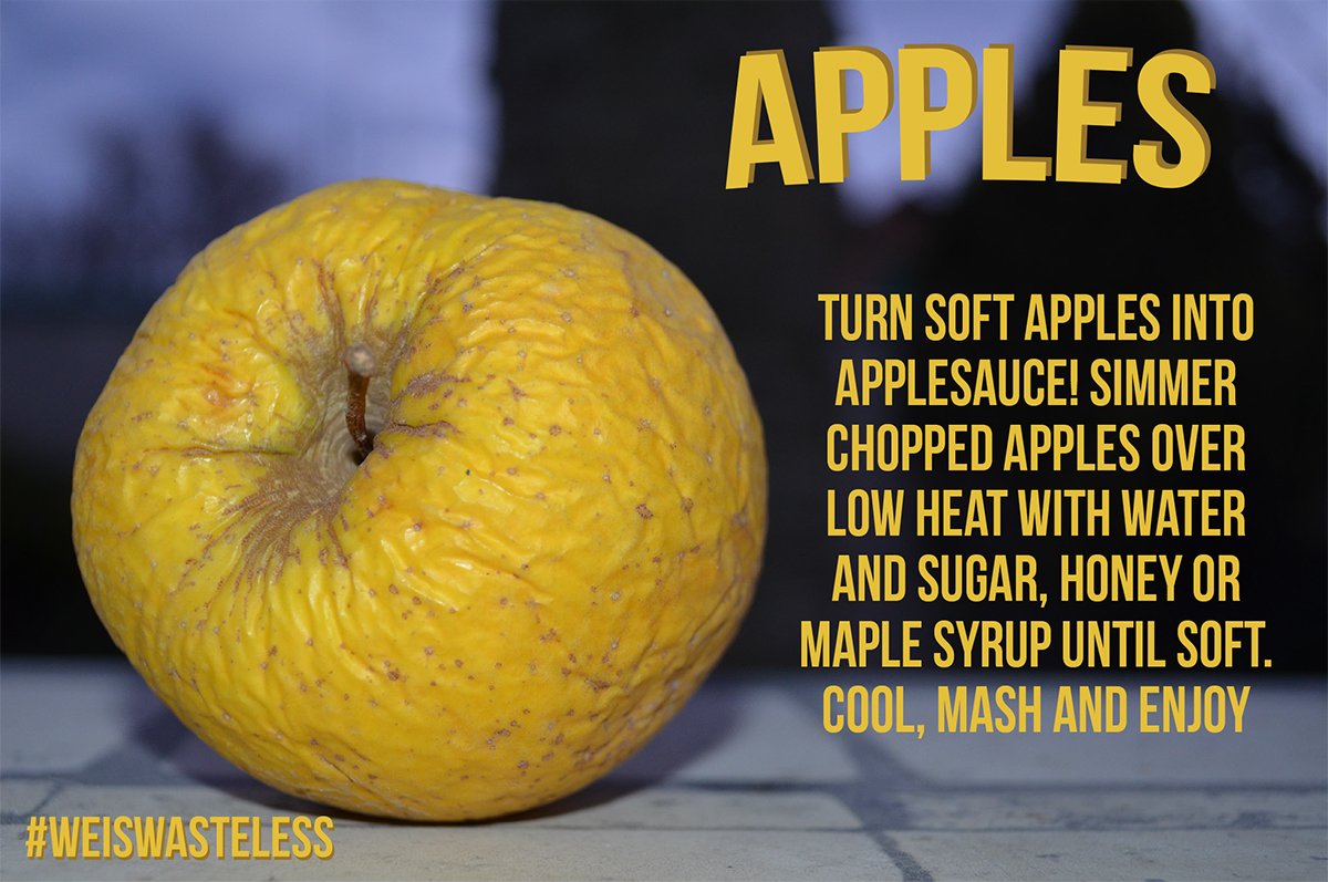 WeisMarkets's tweet photo. Waste less with Weis! Homemade Applesauce Recipe: 4 chopped apples, ¾ cup water, ¼ cup sugar, ¼ tsp cinnamon, and ¼ tsp nutmeg. #WeisWasteLess https://t.co/9fGKrCS9Yb