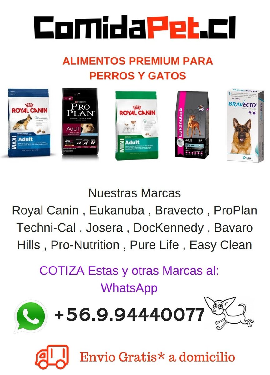 Alimento Premium para Perros y Gatos, cotiza al whatsapp +56994440077

🐕🐩🐱🐈 ComidaPet 🐈🐱🐩🐕