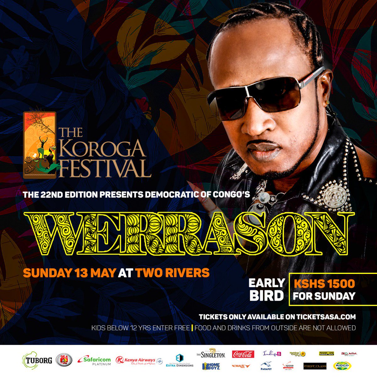 KorogaFestival's tweet photo. Central Africa meets South Africa &amp; East Africa at the 22nd edition of the #KorogaFestival featuring: @werrasonofficie @MiCasaMusic and @tetushani. 

It's going down on Sunday 13th May 2018 at @TwoRivers_KE.

Get your advance tickets on @ticketsasa today! https://t.co/Q2S3pgBN0a https://t.co/xPiBF8W5oE
