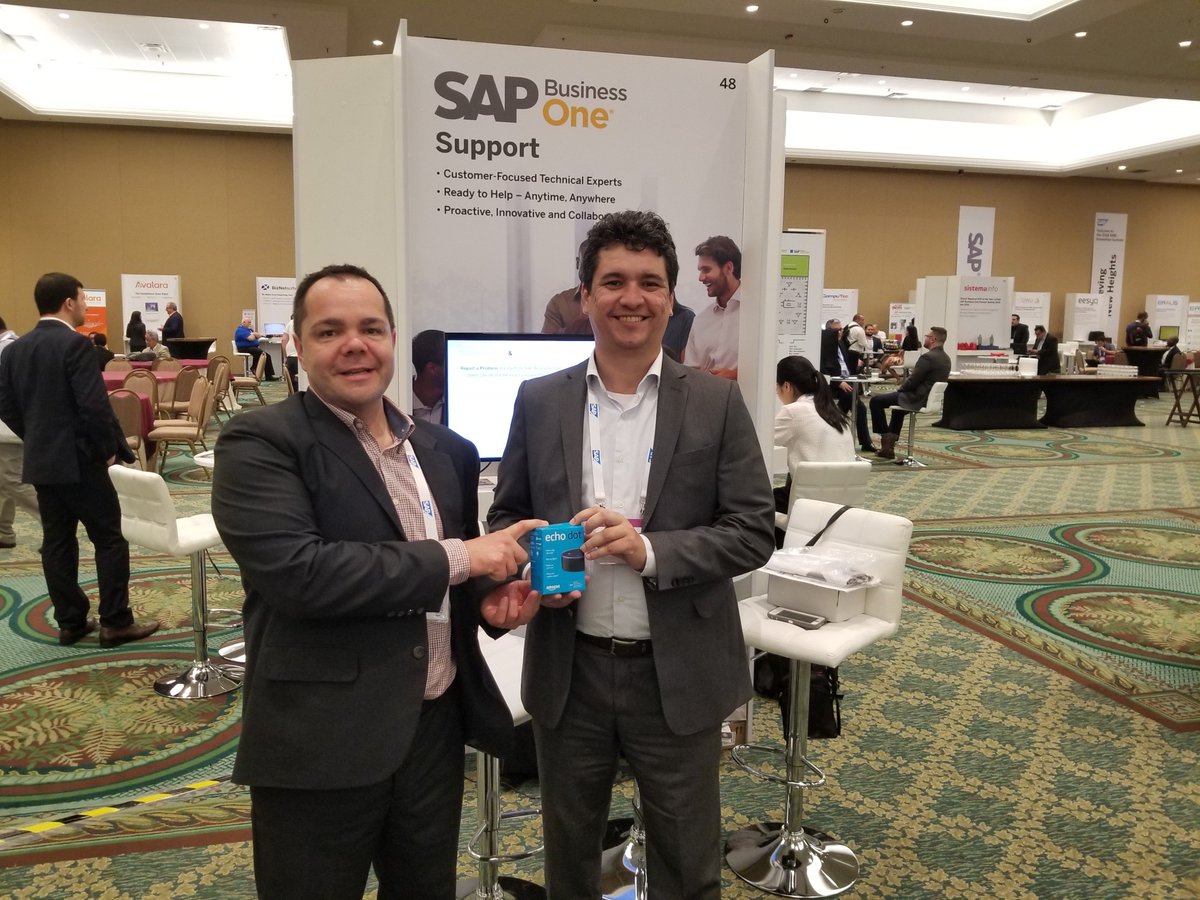liliankennedy16's tweet photo. Congrats #SAPBusinessOne Support raffle winners!1st - Belle Park (Sapphire Systems), 2nd: Ernesto Vásquez (Sapphire Systems) and 3rd: Felipe Almeida (Conmaster). Presented by Andreas Stich. Thanks everyone who took part! #SupportSpotlight #SMBSummit2018 https://t.co/l53fA5lGDa