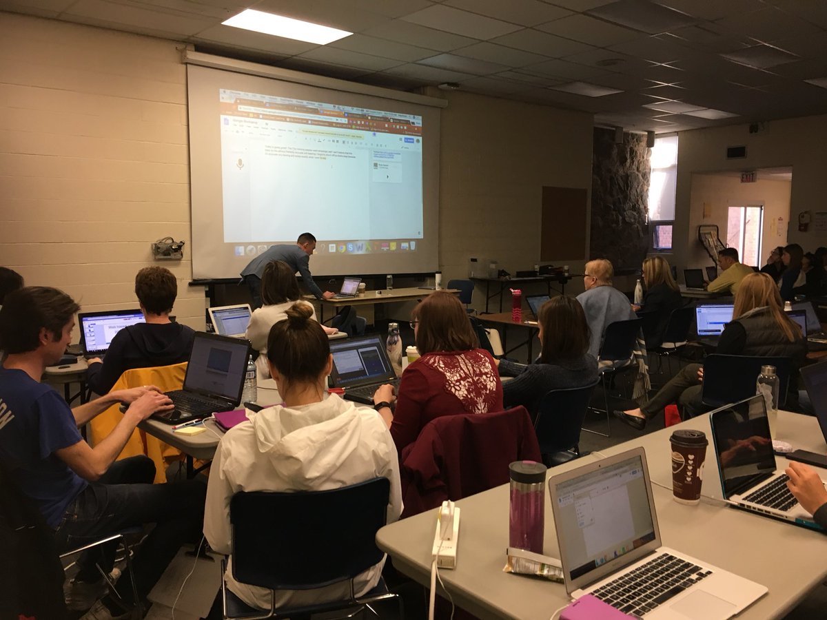 JudySackville's tweet photo. More Google Bootcamps for Halton teachers & staff @HaltonDSB #hdsbinnovates Thanks! @learn_style Incredible to have teachers for 2 days learning deep in G Suite tools to leverage student learning & achievement @asetOntario #aset2018. #edtech #leveragelearning @edtechteam https://t.co/Uhsi4faE1F