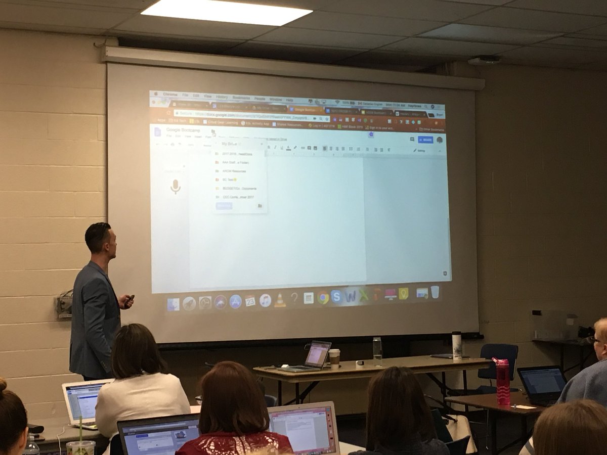 JudySackville's tweet photo. More Google Bootcamps for Halton teachers & staff @HaltonDSB #hdsbinnovates Thanks! @learn_style Incredible to have teachers for 2 days learning deep in G Suite tools to leverage student learning & achievement @asetOntario #aset2018. #edtech #leveragelearning @edtechteam https://t.co/Uhsi4faE1F