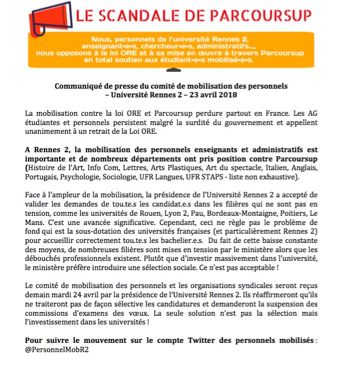Comité de mobilisation des personnels Rennes 2 tweet media