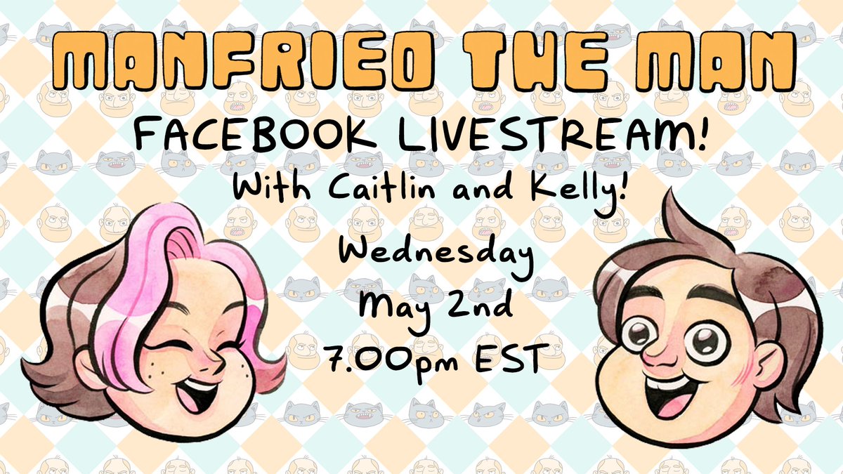 quirkbooks's tweet photo. Join @ManfriedTheMan duo @caitlindmajor and @Moosekleenex as they draw and chat about #Manfried during #QuirkCatWeek. Stay tuned for more info! https://t.co/hZ84ONtexZ