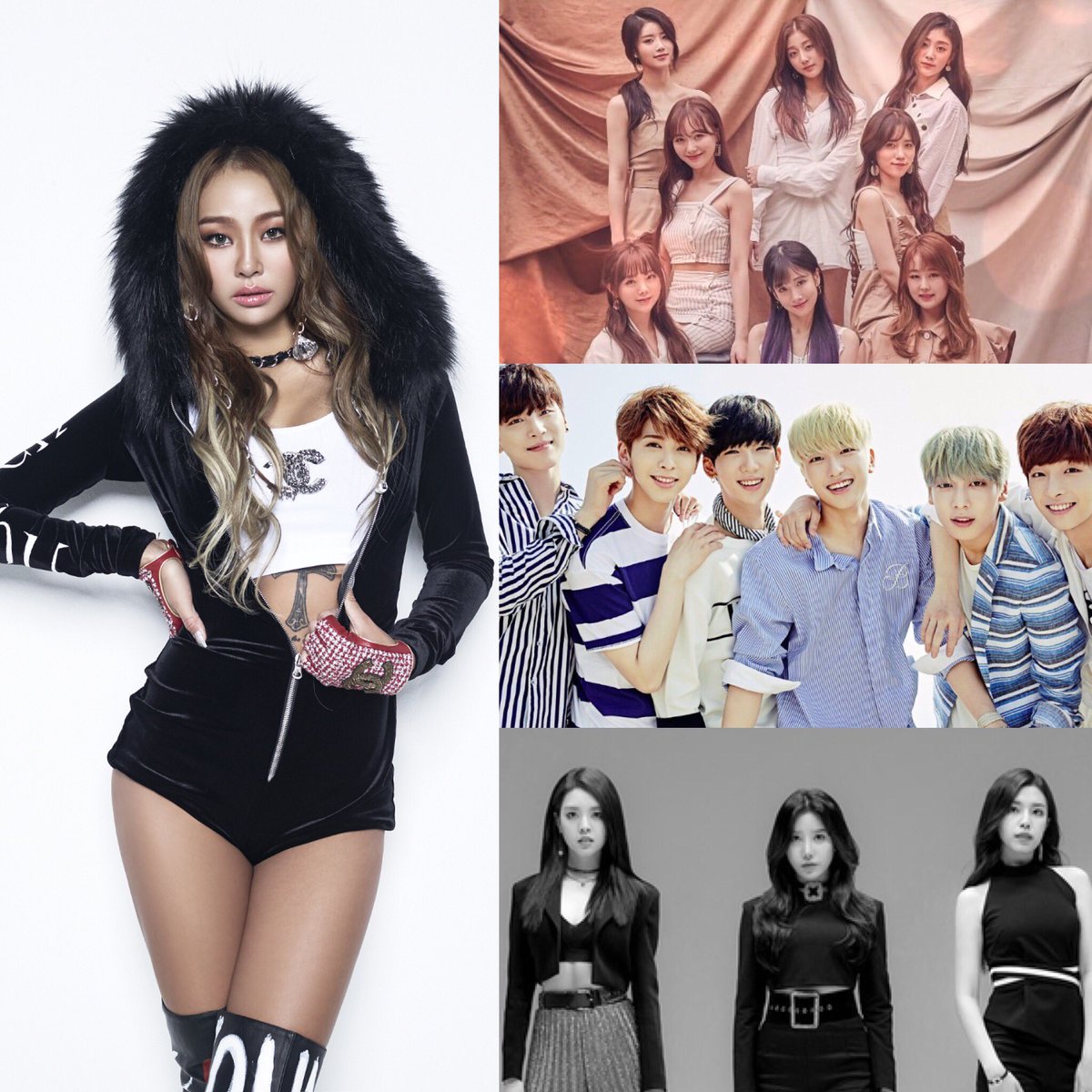 Kpop_Comebacks's tweet photo. 《Week April 22 - 28》
23 #Hyorin Dally
23 #Lovelyz Heal
24 #SNUPER Blossom
27 #BerryGood Crazy, Gone Crazy https://t.co/YuHBfL14ts