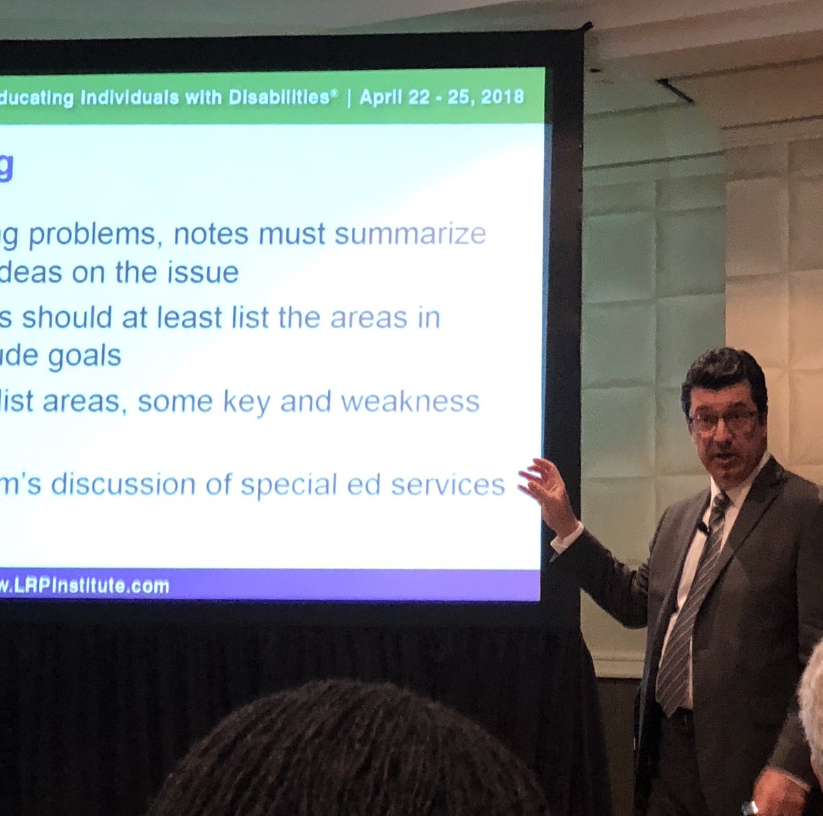 Excellent discussion of IEP note-taking legal defensibility tips and tools by Atty. Jose Martin #LRPInstitute #specialedlaw #SpecialEducation