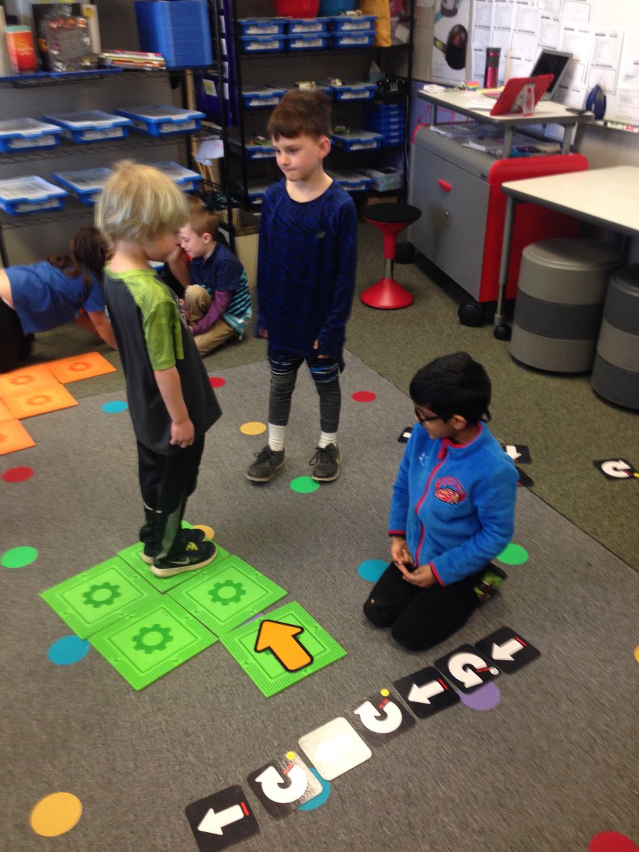 thurston220's tweet photo. Kindergarten students practiced programming AND collaboration today by programming partners through the maze. Great job! #NBS1718 https://t.co/mLnKncEEbG