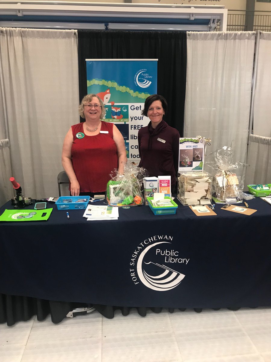 fortsasklibrary's tweet photo. We had a great time at the trade show on the weekend, signing up 147 people with a free library card! #cardineveryhand https://t.co/CYatOTZ5LG
