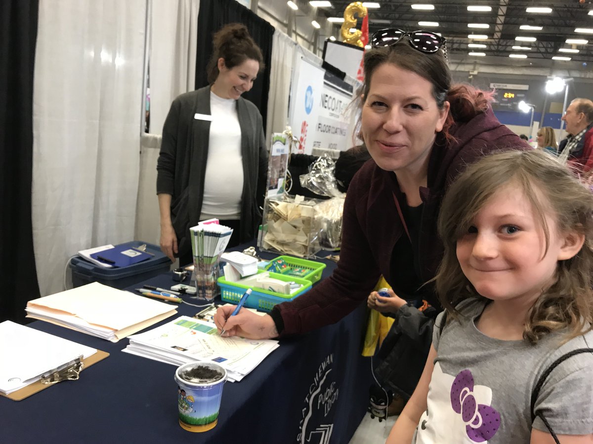 fortsasklibrary's tweet photo. We had a great time at the trade show on the weekend, signing up 147 people with a free library card! #cardineveryhand https://t.co/CYatOTZ5LG