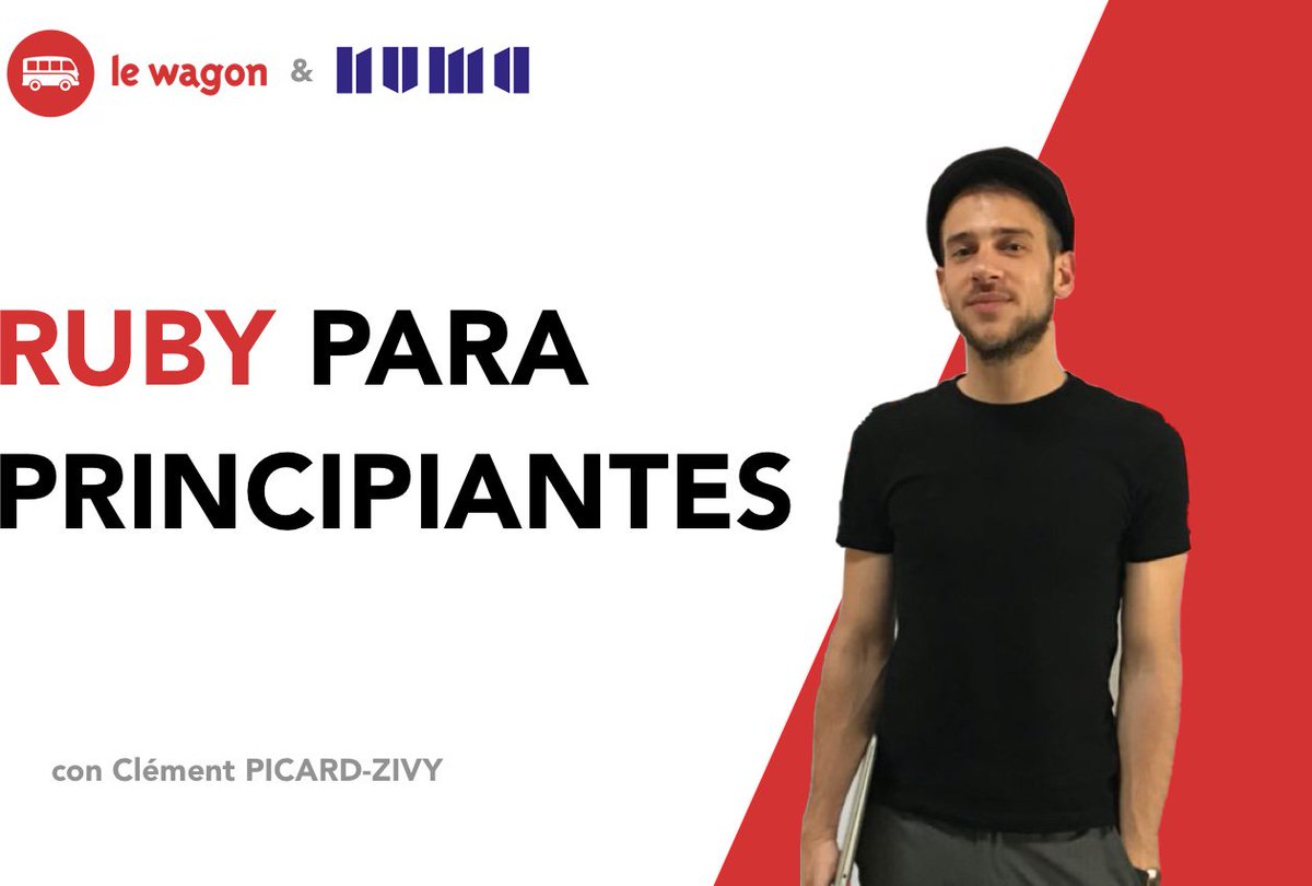 ClementPZ's tweet photo. ¡¡Jueves nos vemos a @NUMA_mx a las 11am para aprender bases de programacion en Ruby!! @lewagonmexico https://t.co/S2on9hdJqZ
#Ruby #Coding #Programmers #LeWagonMx #CDMX https://t.co/B0TkzhPfss