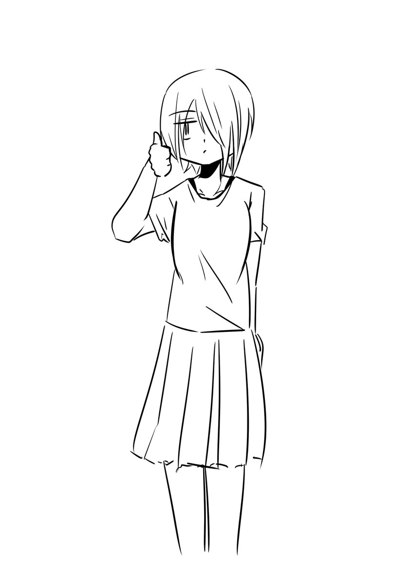 勝手に筆を走らせたらできたオリキャラのラフ 