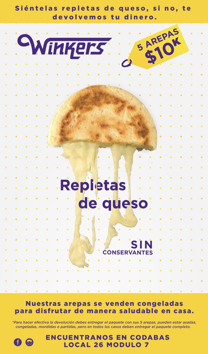 Codabas1's tweet photo. #cometelavida de una forma saludable con Arepas Winkers - Repletas de queso, arepas repletas de queso, de amor y de ganas por hacer el mundo distinto, domiclios a casi TODO Bogotá, visitalos en CODABAS.
#codabas #CentraldeAbastos #Bogotá

Modulo 7 - Local 26 https://t.co/MNVWuaESl0