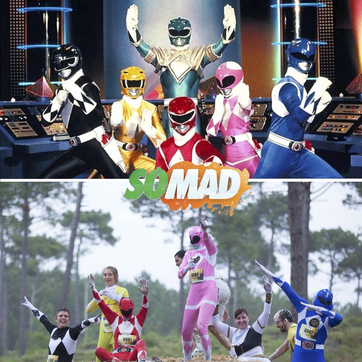 SoMAD_event's tweet photo. 🌟 FUNKY MONDAY 🌟
Les Power Rangers ont validé la SoMAD !
Ramène ton équipe de héros pour te mesurer à eux 🤣

Inscris toi ici pour montrer qui est le patron ! https://t.co/W8CzrRs2Z0

#SoMAD #SoFUN #FunkyMonday #funrace #obstacle #train #fun #funday #mud #friends https://t.co/T8Cgt65Uc4