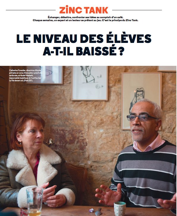 Vraiment_hebdo's tweet image. #Education Un débat entre une directrice d'école primaire classée en zone d'éducation prioritaire renforcée #Repplus qui ne croit pas à la thèse du déclin et un père de cinq enfants qui est plus sceptique. 
👉Le #ZincTank, le débat d'idées à retrouver chaque semaine dans Vraiment