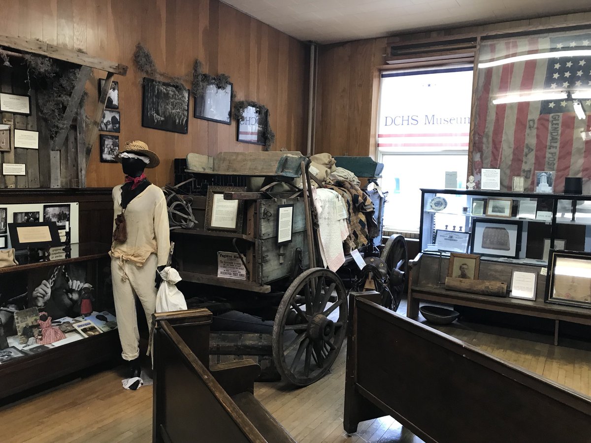 codychapmangk's tweet photo. School looks a little differently today. One room school house with artifacts donated from school houses all around Daviess County along with some Underground Railroad items. #whsbecause #wcsvision https://t.co/sSEkImnzK9