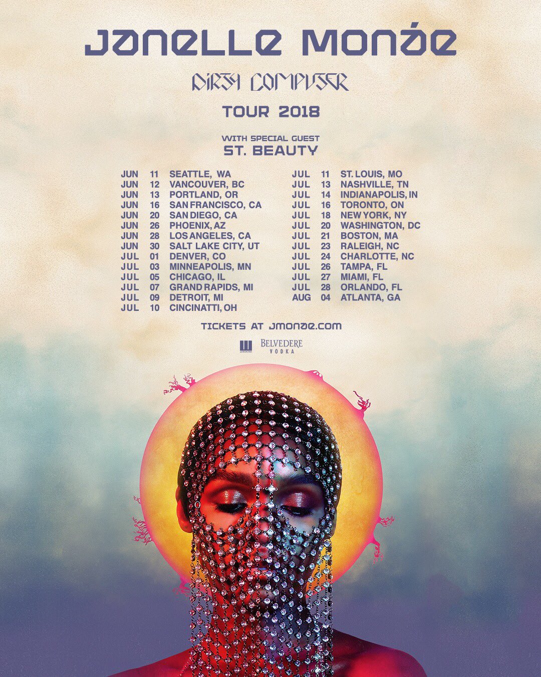 Janelle Monae Cindi Mayweather On Twitter I Am Excited To Announce The Dirtycomputer Is Going On Tour Presales Start This Wednesday At 10am Local Time Every Online Ticket Purchased Includes A Digital
