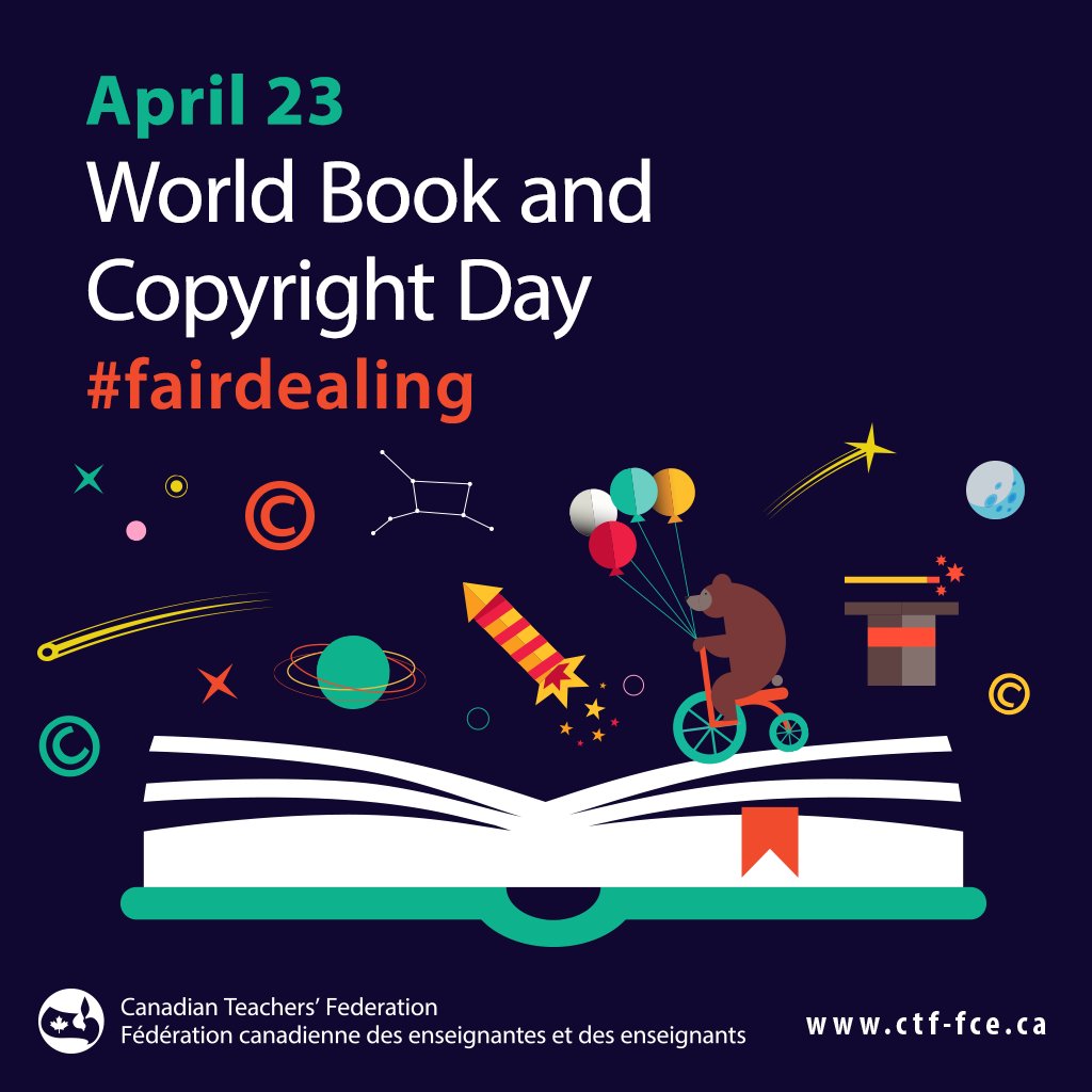 Leadership re copyright and our Canadian schools
Thanks to @CanTeachersFed 
#fairdealing #WorldBookDay