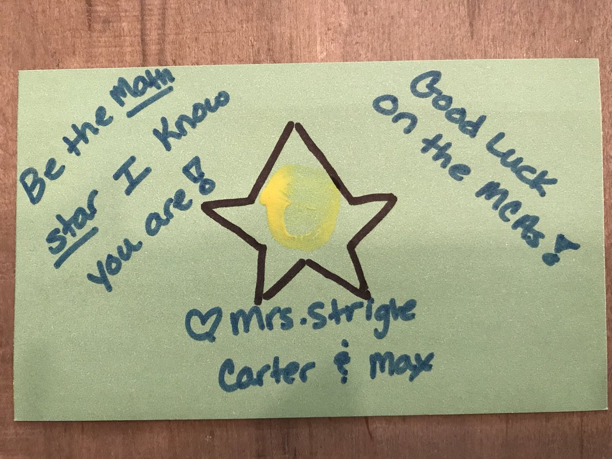 MrsStrigle's tweet photo. Good Luck to my Pre-Algebra students on the MCAs!! #PreAlgebraRocks #JESTogetherwecan https://t.co/YCTGjuWE0I