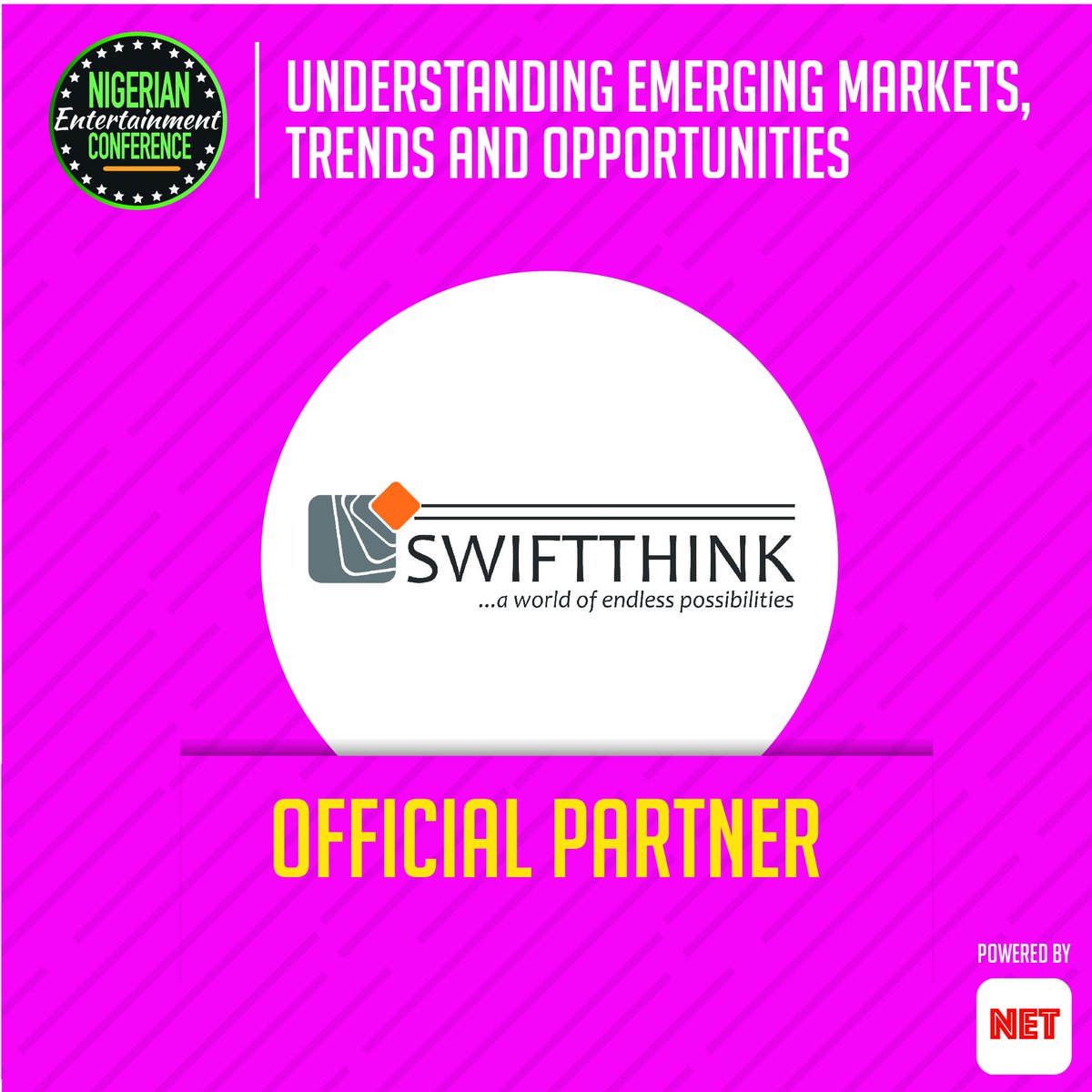 swiftthinkNG's tweet photo. SwiftThink @swiftthinkm3 is proud to partner with The Nigerian Entertainment Conference, #NECLive 6. The conference holds on Wednesday 25th April, 2018 at Landmark Events Centre, Victoria - Island, Lagos by 9am.
#SwiftThink #PartnershipThatWorks #M3 https://t.co/EPZKlbVWjB