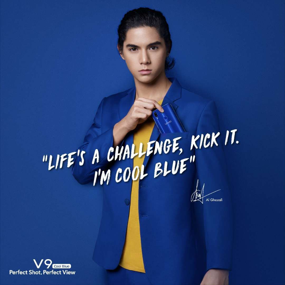 Life is a challenge, kick it, I'm Cool Blue. Grab yours #VivoV9CoolBlue Limited Edition on vivosmartphone.id @vivo_indonesia