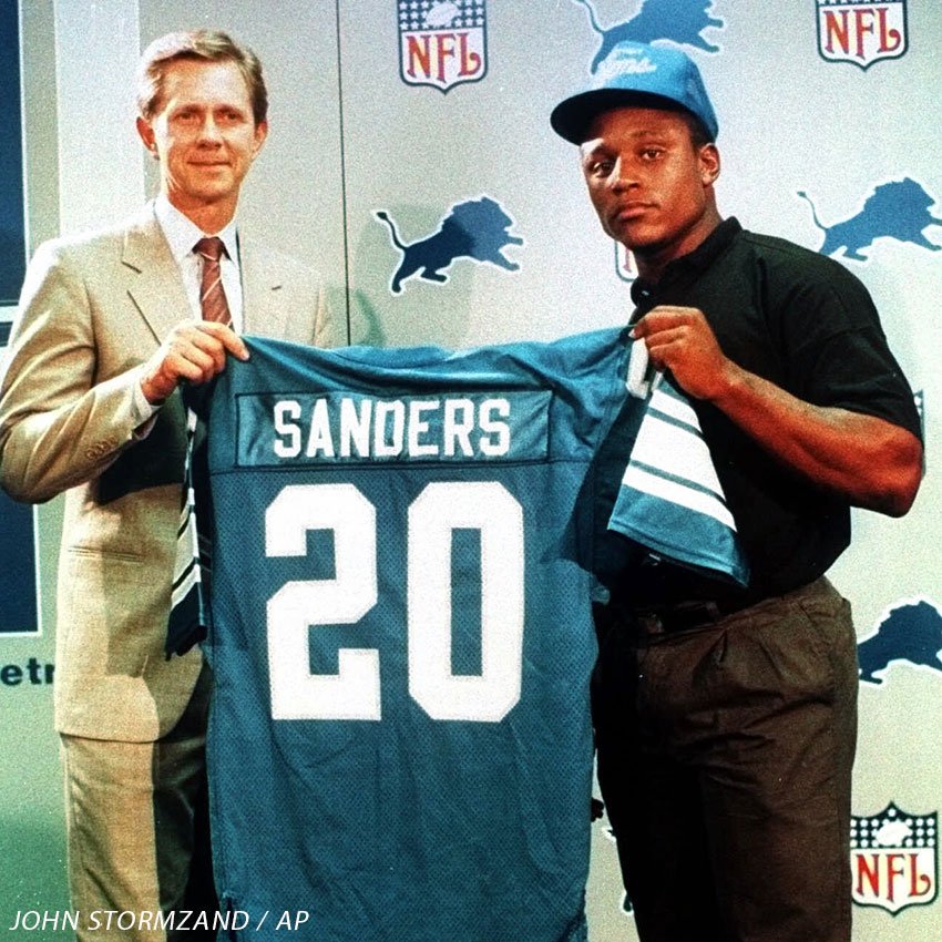 Lions's tweet photo. On this date in 1989, the 🐐 was drafted. https://t.co/O8we84UbTc