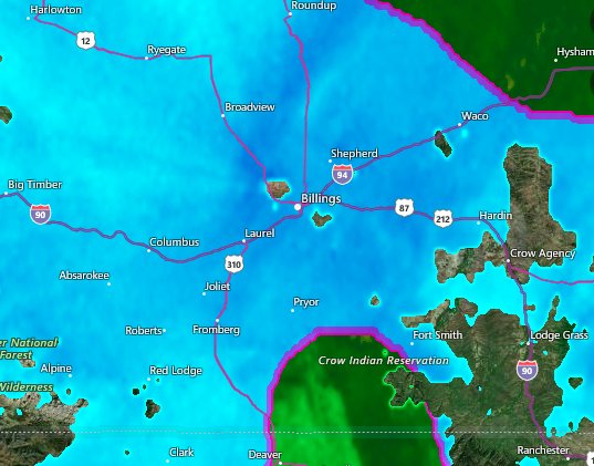 breakingweather's tweet photo. Billings, Montana, has received 0.1" of snow so far today, which pushes the city's seasonal snowfall total to 103.6," making 2017-2018 the snowiest winter in the city's history per @NWSBillings. Radar: https://t.co/vt37HNc9Jq https://t.co/oyeKfhtfV9