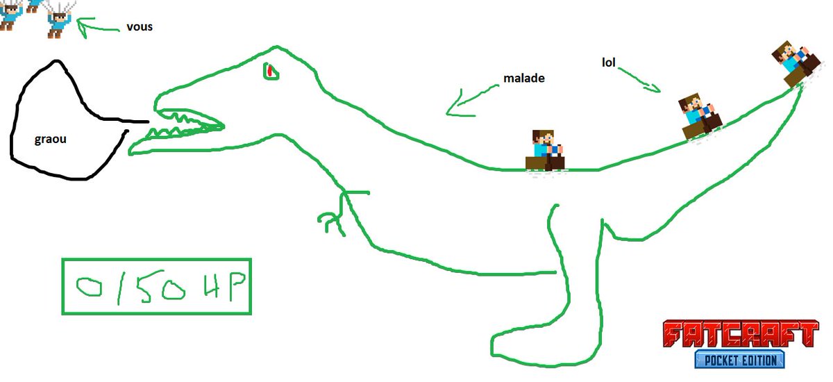 fatcraftpe's tweet image. Aidez-nous à sauver le dinosaure malade 🤢😭 A 50 RT on donne un rang Hero à l&apos;un d&apos;entre-vous : 1 RT = 1 HP ❤️