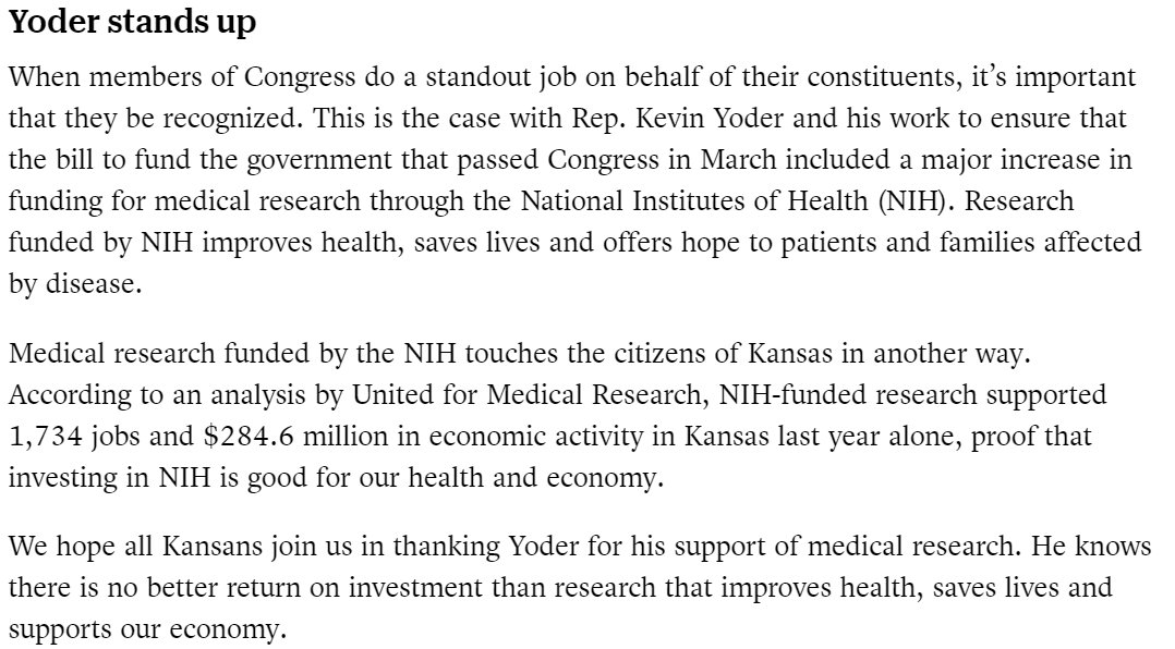 UMR4NIH's tweet photo. Thank you @RepKevinYoder for being a champion of NIH funding &amp; for your commitment to #keepNIHstrong @ThermoFisherDC @American_Heart https://t.co/Uv1QEWjYz1 https://t.co/CugKyxRMR4