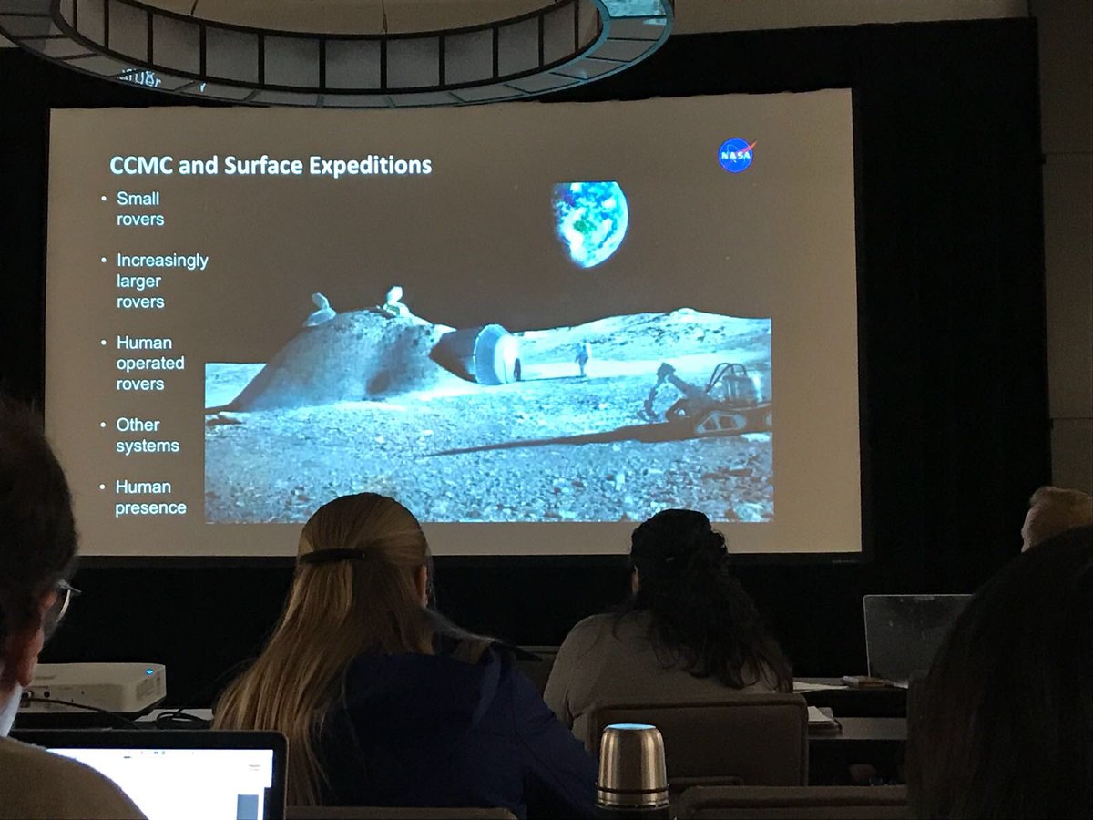SolarPhysicist's tweet photo. Why I’m very fortunate: I get to listen to talks about the impacts of space weather on human exploration of space, and how the community can work to help remedy / avoid the negative impacts of this weather. #CCMCworkshop2018 https://t.co/04sInUfexn
