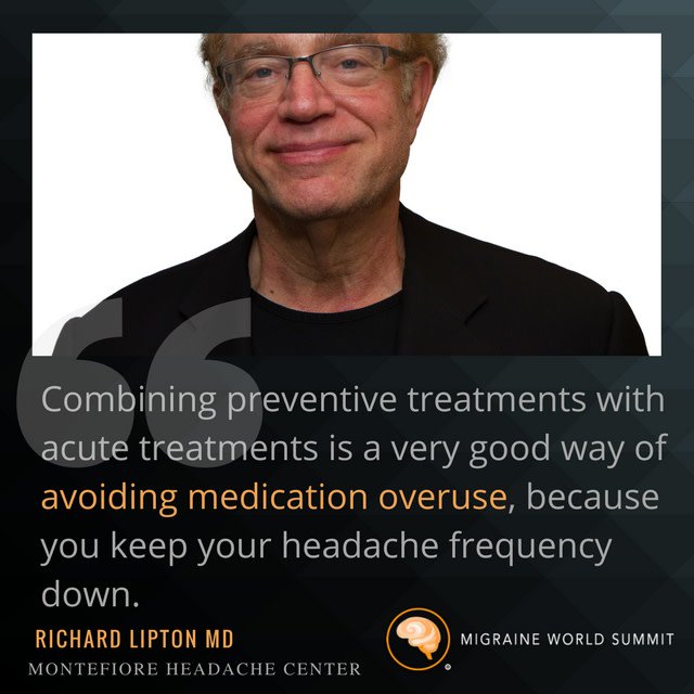 MigraineSummit's tweet photo. Ever concerned about medication overuse? ๐ซ If so, tomorrow, for a free preview only, you want to watch to Dr. Richard Lipton from @MontefioreNYC discuss #tripans & #rebound #headaches. #MWS18 Register for your free ticket: https://t.co/7YJ341R5v3 https://t.co/fzFzjSePA0