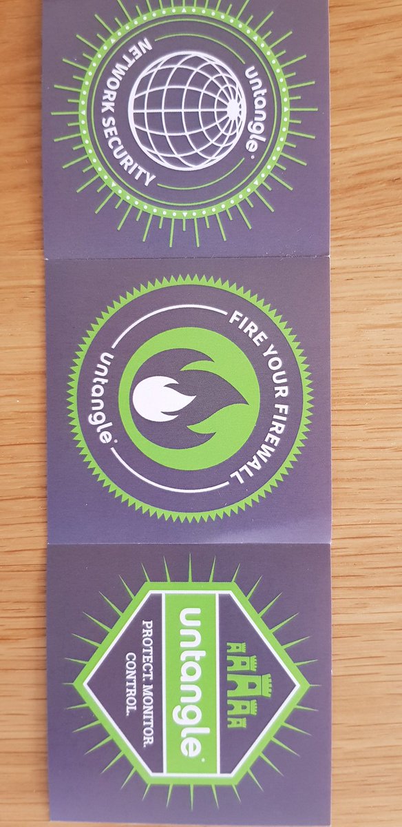 _WebFooL_'s tweet image. Without going I still managed to get hold on some @untangle_inc stickers from the RSA conference. Question now is where to stick them :-)