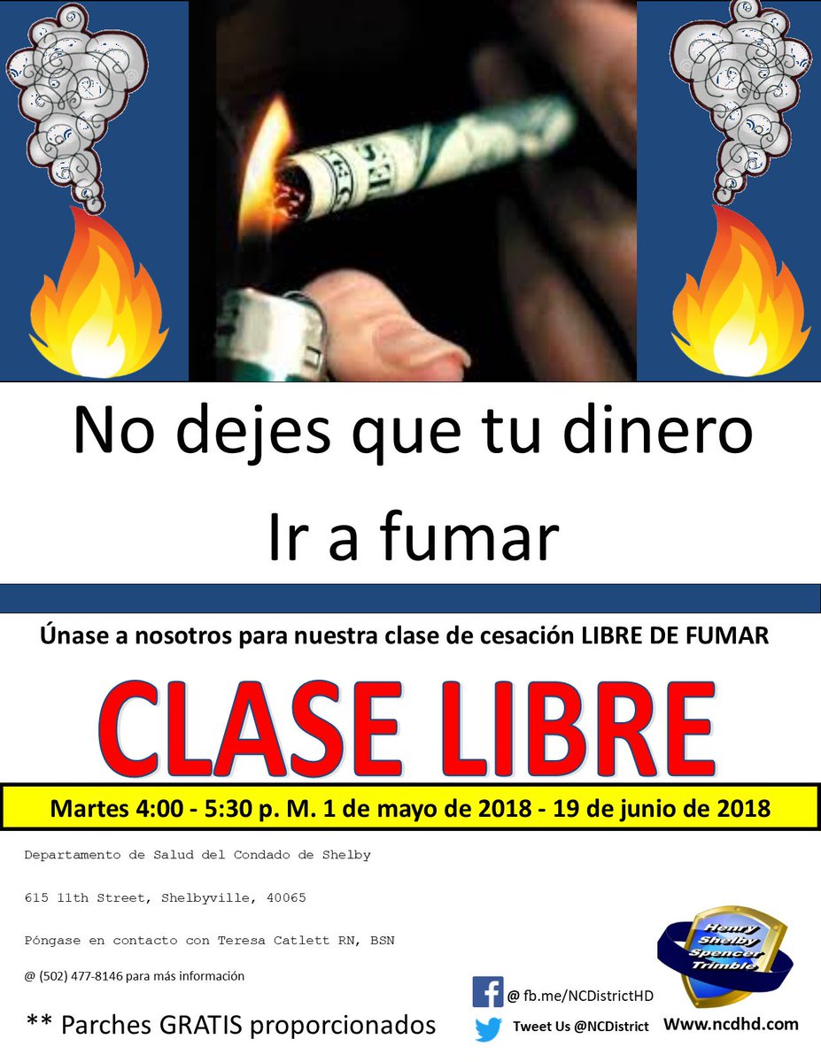 NCDistrict's tweet photo. North Central is starting a new round of Smoking cessation Classes. "Don't let your money go up in smoke". #ncdhd https://t.co/8ALWi48zxf