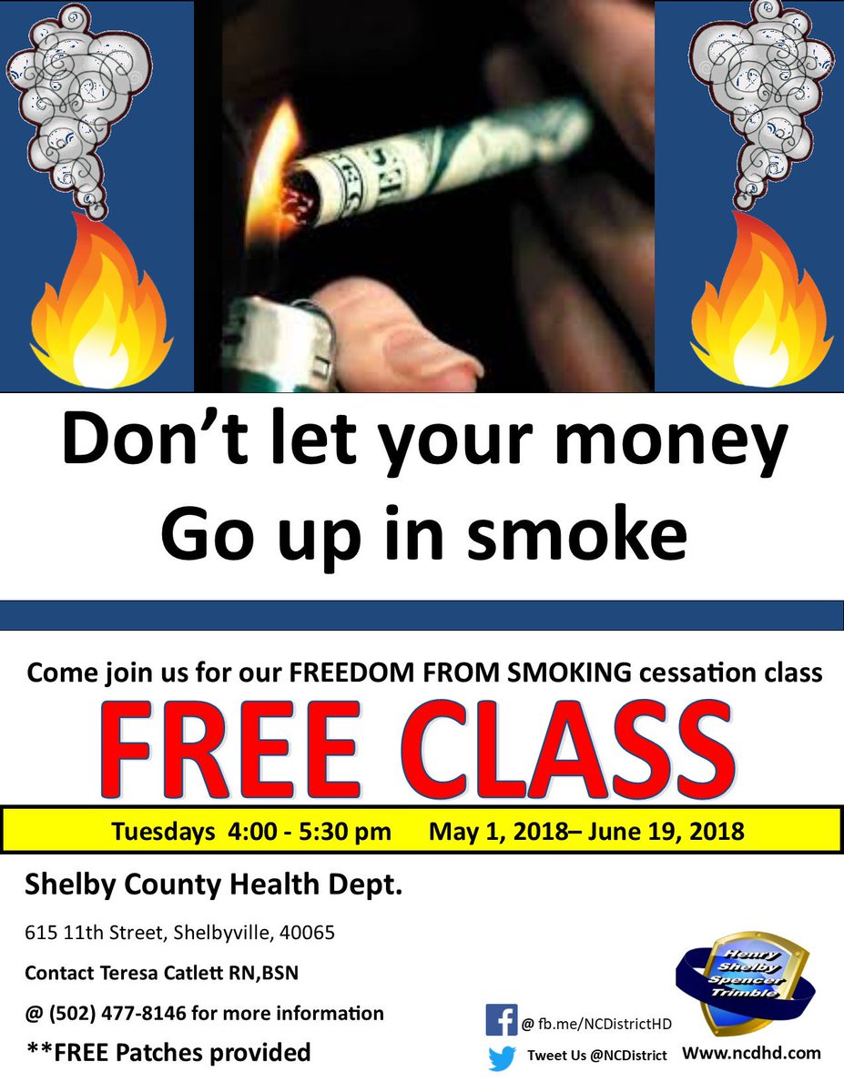 NCDistrict's tweet photo. North Central is starting a new round of Smoking cessation Classes. "Don't let your money go up in smoke". #ncdhd https://t.co/8ALWi48zxf