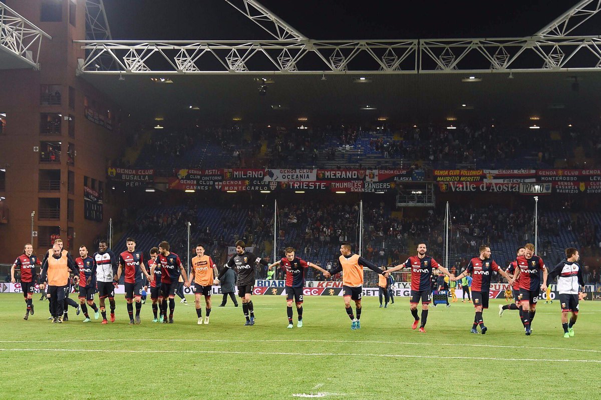 G_Lapadula's tweet photo. Spirito di squadra, personalità e determinazione... Grandi ragazzi! @GenoaCFC #seriea #forzagrifo https://t.co/3Ps14QqzEw