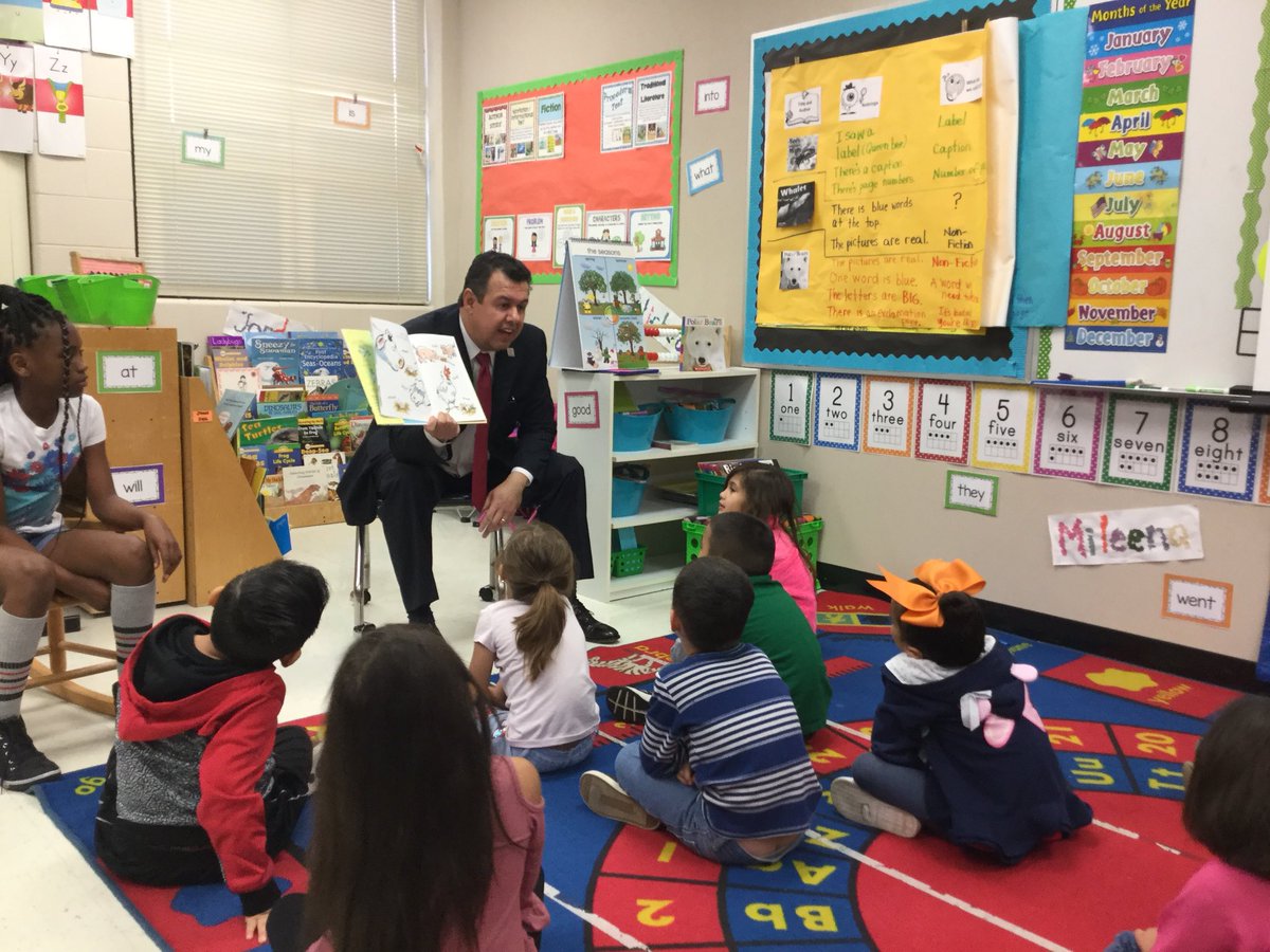 Celebrity Readers in the house!! It was such an honor to have Dr. Woods and his Cabinet come read to our kids at Meadow Village. A special shout out and a BIG Thank you to Mr. Ray Galindo for reading to our class it was a joy having you!!@NISDMeadowVill #MVEInspired