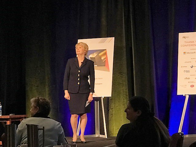 Sue Brush, SVP, Westin Hotels &amp; Resorts, led a wonderful tribute to Seattle PR legend Jay Rockey (1920-2018) at #PRSAGameChangers this morning. Rockey, who named the Seattle World's Fair, shaped Seattle and was a strong supporter of <a href="/PRSA/">PRSA</a>.