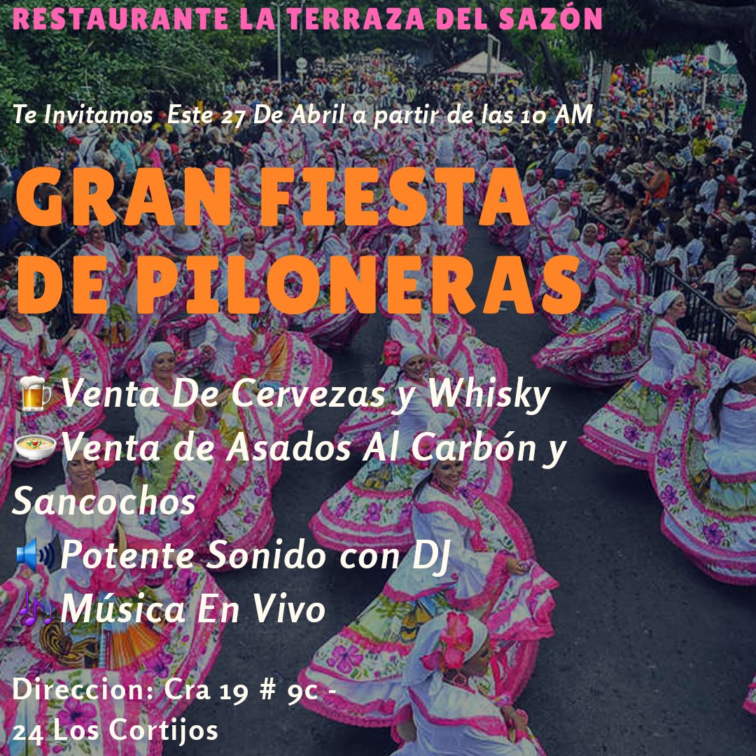 SAMPERFONTALVO4's tweet image. #Valledupar Te Espero para que Disfrutes Del Desfile de Piloneras
🍺Venta de Cervezas y Whisky
🔊 Potente Pick Up y DJ
🎤Música en Vivo
🍡Asados al Carbón y Sancochos 
Servicio desde las 10 AM
@laterrazaDelSazón
Dirección: Cra 19 #9c - 24 #FestivalVallenato #FDLV2018