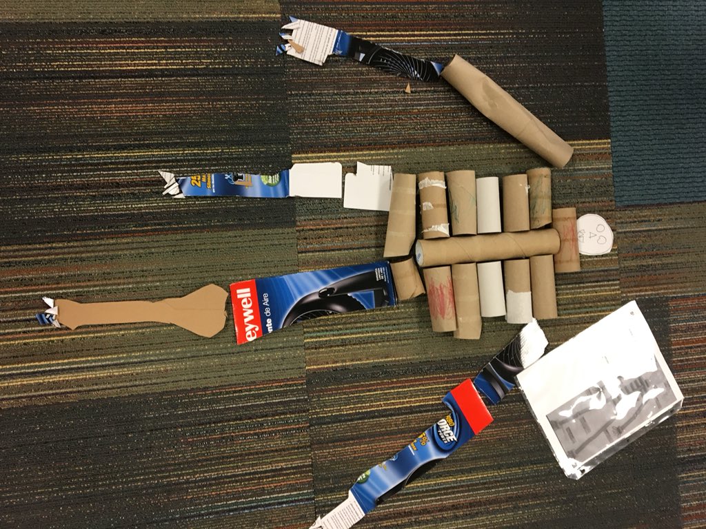 MsRosie_library's tweet photo. Constructing the skeleton in the #makerspace #library β€οΈ
#notyourtypicallibrarian #makeitbetter #psemakes #standardbased
#healthstandards #kidengineering #symmetryisoverrated π@psesteamcoach @chinnerssbcsd https://t.co/VOV3DEdg5W