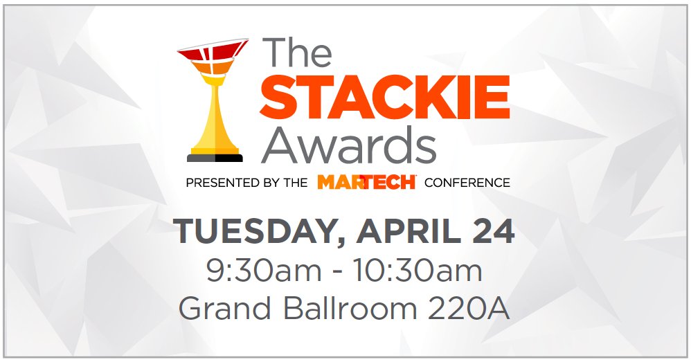 MarTechConf's tweet photo. Who's excited for #thestackies tomorrow?! #martechconf https://t.co/s6ngNSl0Ek