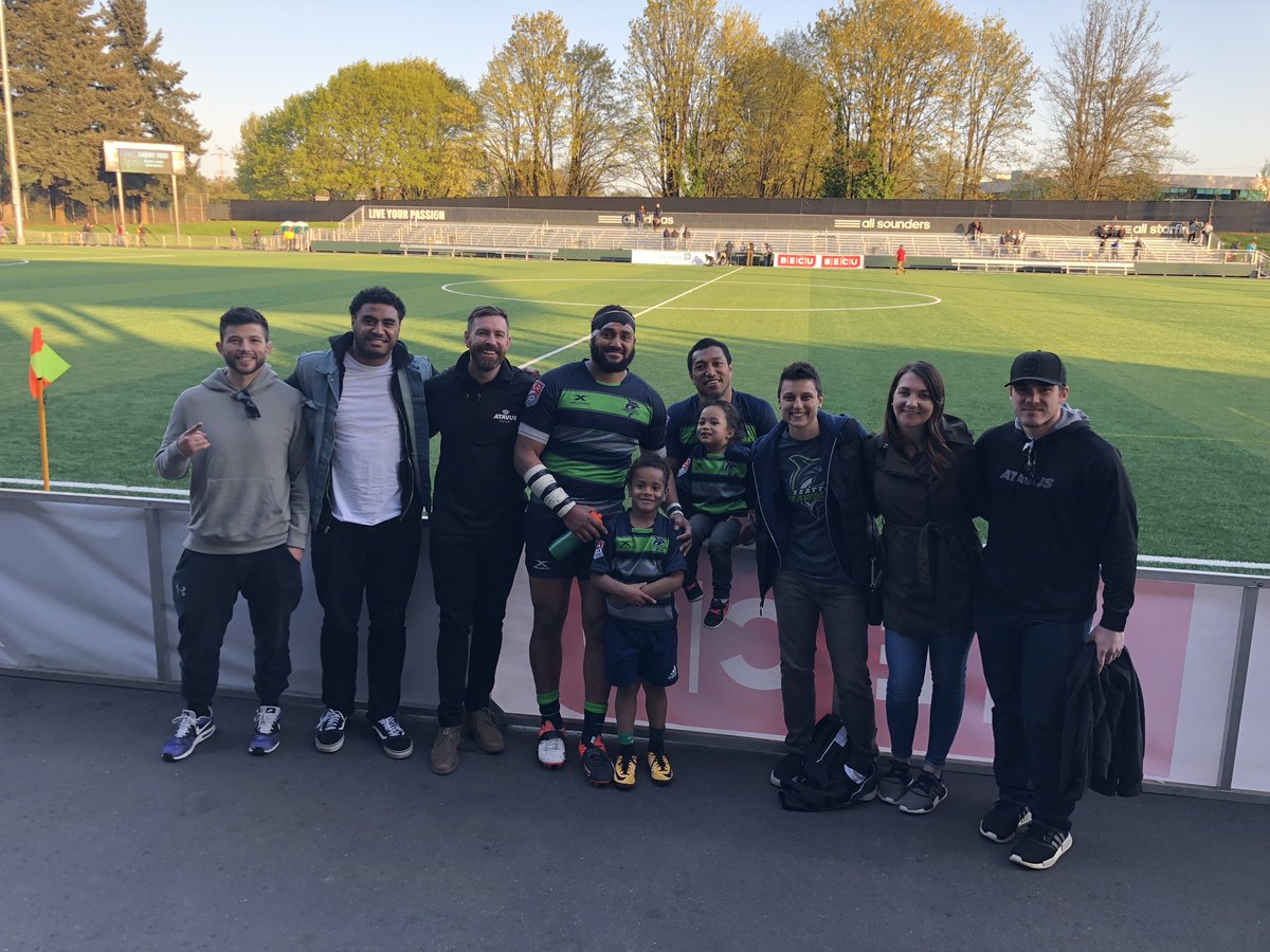 AtavusRugby's tweet photo. Congrats to the @seattleseawolvesrfc for winning the opening of their inaugural season! Thanks to the @SeattleSaracens , we had the chance to cheer on our #ATAFam players front row during their @usmlr debut. Congrats to everyone involved on the exceptional event! #TogetherWeHunt https://t.co/xahQbjtxgm