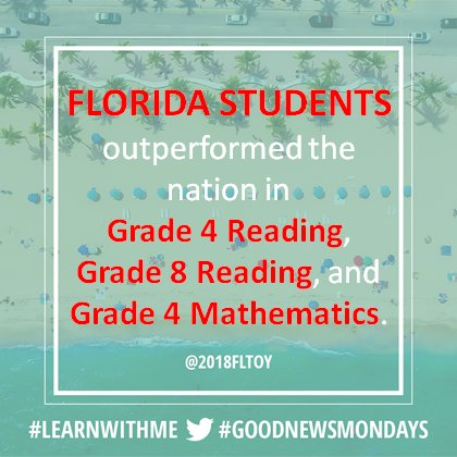 More GOOD NEWS for FLORIDA from the 2017 NAEP on this MONDAY! Check it out! nationsreportcard.gov/reading_math_2…